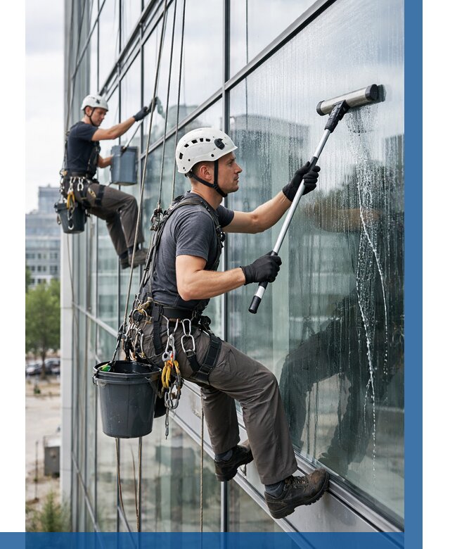 Мойка витражей альпинистами в Коломне от 710 р. под ключ|ВЫСОТНИК-Клм