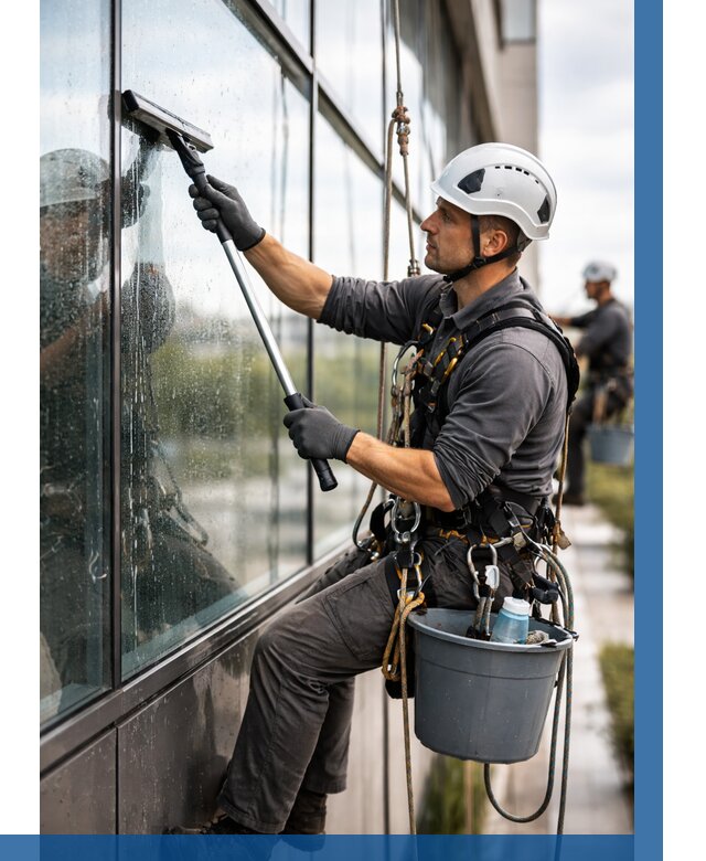 Мойка стеклянных фасадов в Коломне от 203 р. | ВЫСОТНИК-Клм