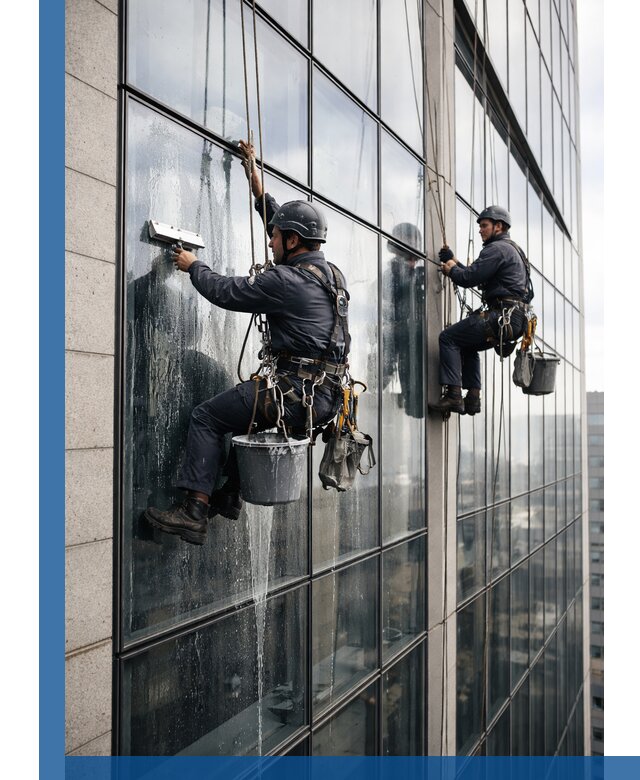 Профессиональная мойка стеклянных фасадов зданий в Коломне