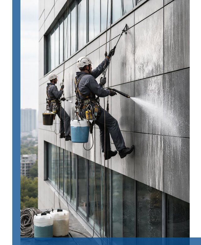 Профессиональная мойка вентилируемых фасадов в Коломне