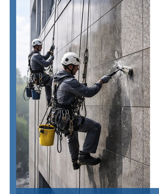 Профессиональная мойка фасада из керамогранита в Коломне