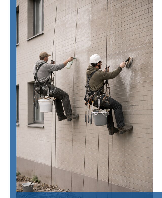 Удаление высолов с фасада зданий в Коломне без повреждений и следов