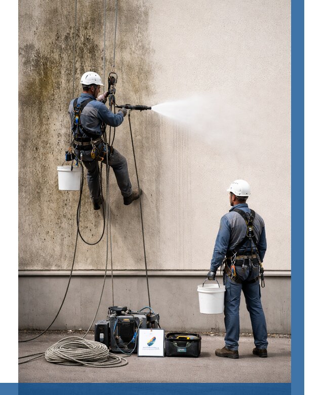 Очистка фасада от плесени в Коломне от 304 р. | ВЫСОТНИК-Клм