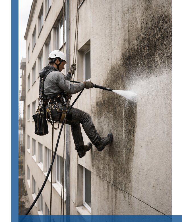 Профессиональная очистка фасадов от плесени в Коломне