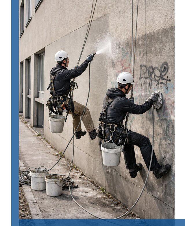 Антиграффити покрытие фасада с защитой от надписей в Коломне