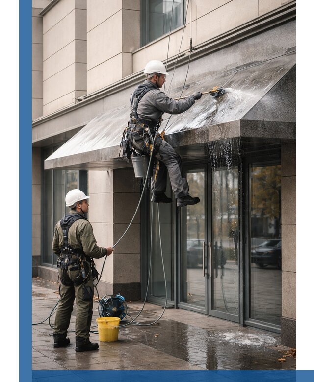 Профессиональная мойка козырьков и навесов в Коломне