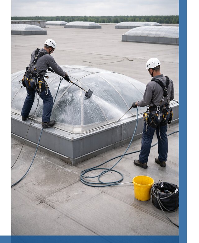 Мойка зенитных фонарей в Коломне, заказать от 4563 р. | ВЫСОТНИК-Клм