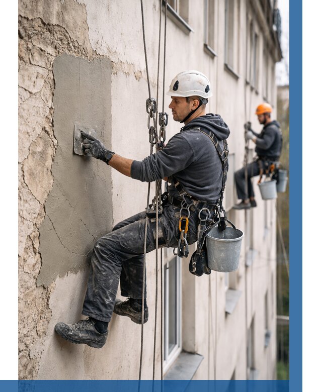 Восстановление штукатурки фасада в Коломне от 1217 р. | ВЫСОТНИК-Клм