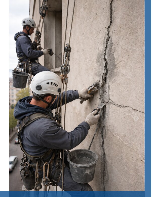 Заделка трещин на фасаде в Коломне от 913 р. | ВЫСОТНИК-Клм