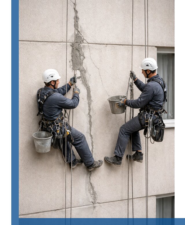 Заделка трещин на фасаде в Коломне с гарантийным ремонтом