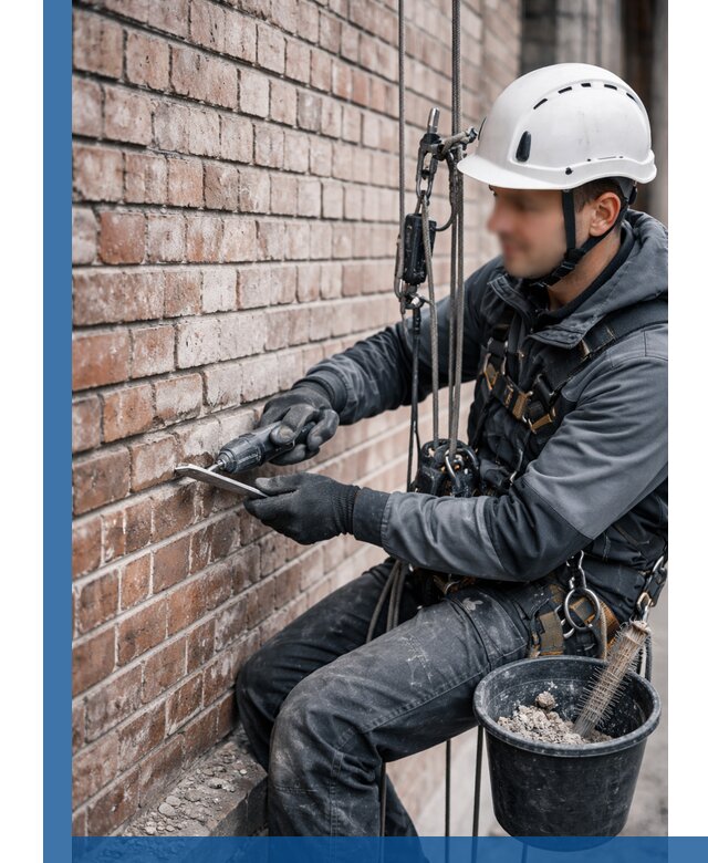 Расшивка кирпичных швов фасадов и стен, ремонт в Коломне