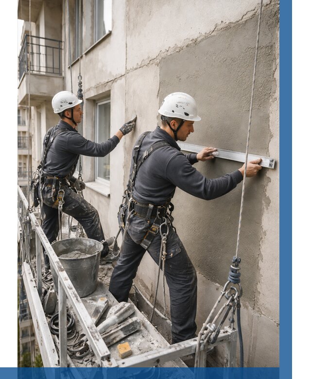 Штукатурка фасада на высоте в Коломне от 913 р. | ВЫСОТНИК-Клм