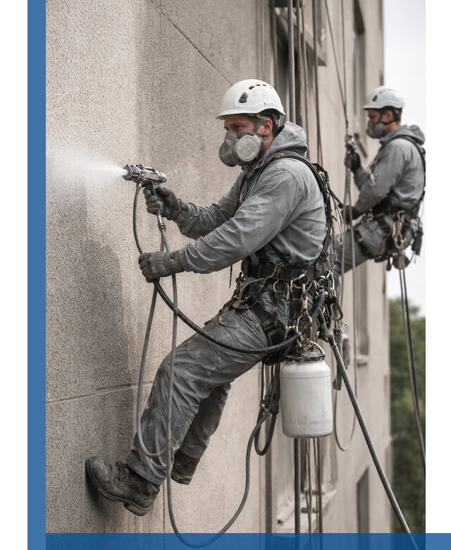 Безвоздушная покраска фасадов зданий в Коломне профессионально