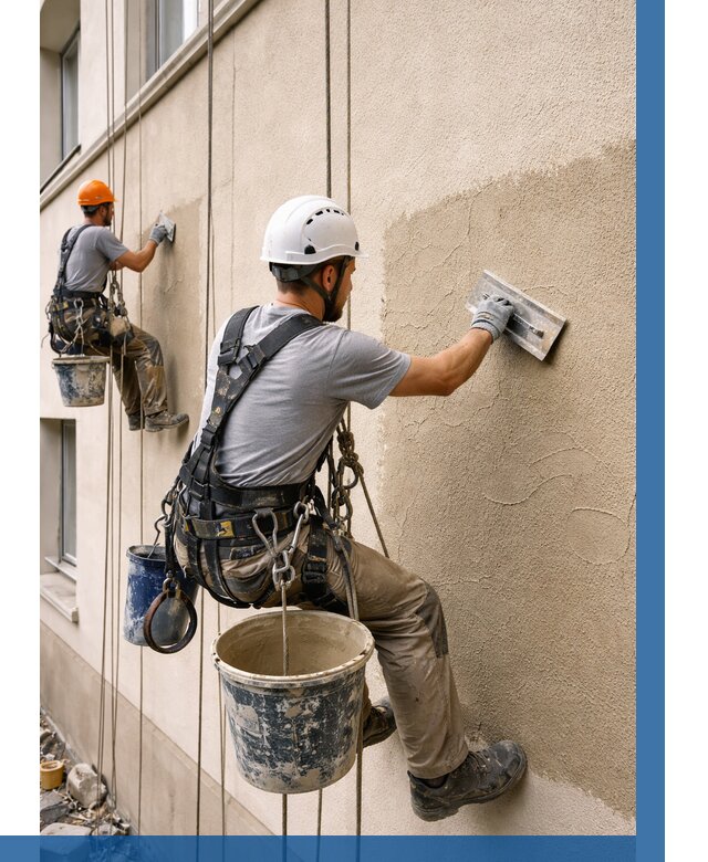 Декоративная штукатурка фасада в Коломне от 1217 р. | ВЫСОТНИК-Клм