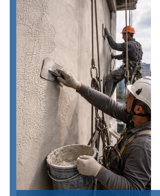 Декоративная штукатурка фасада с утеплением и защитой в Коломне