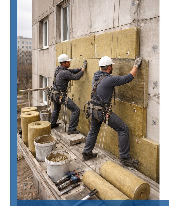 Утепление фасада минватой в Коломне под ключ с гарантией