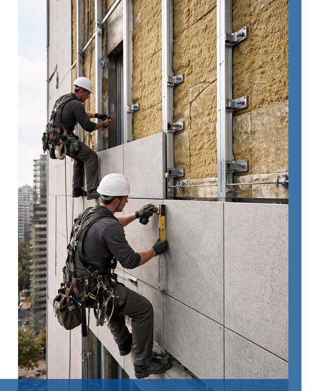 Монтаж вентилируемого фасада в Коломне от 3549 р. | ВЫСОТНИК-Клм