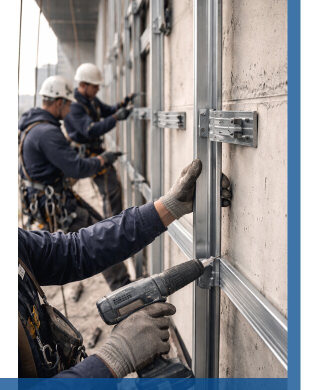 Монтаж подсистемы вентфасада в Коломне от 862 р. | ВЫСОТНИК-Клм