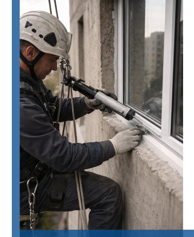 Герметизация оконных швов снаружи в Коломне профессионально