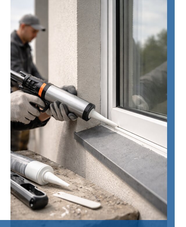 Герметизация монтажных швов окон в Коломне от 659 р. | ВЫСОТНИК-Клм