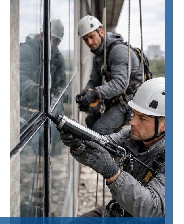 Герметизация витражных швов в Коломне от 659 р. | ВЫСОТНИК-Клм