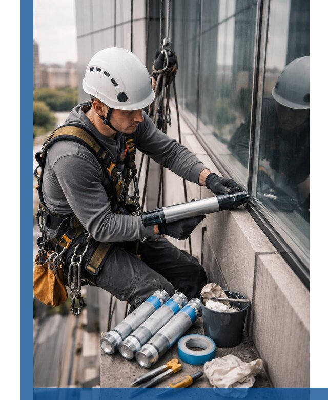 Герметизация стыков витража в Коломне для герметичных фасадов