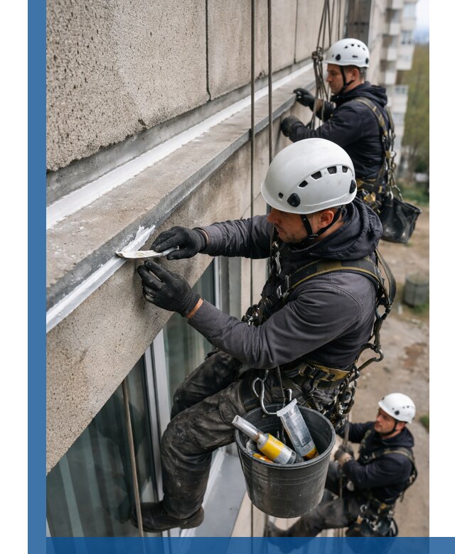 Герметизация примыкания балкона в Коломне под ключ с гарантией