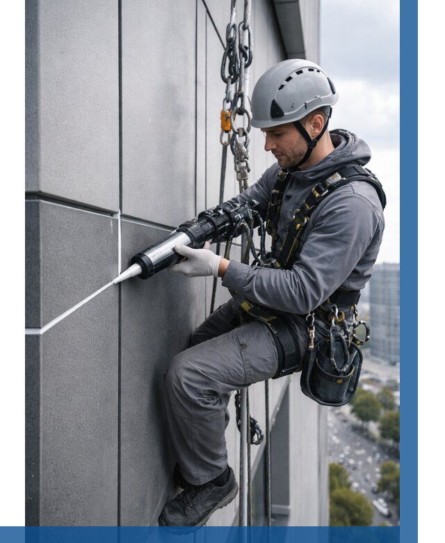 Герметизация стыков фасадных панелей в Коломне от 6590 р.| ВЫСОТНИК-Клм