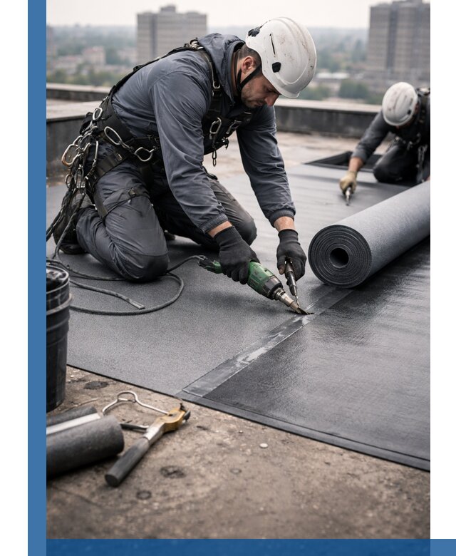 Ремонт мягкой кровли в Коломне с выездом промальпинистов