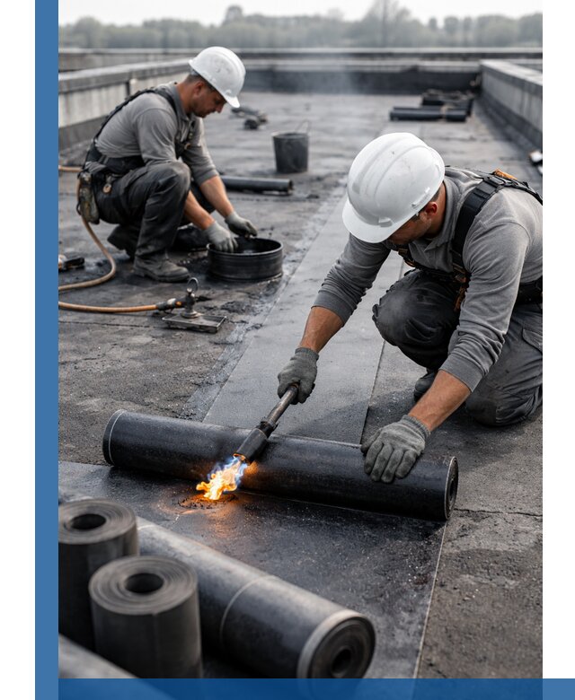 Ремонт рулонной кровли в Коломне герметизация и восстановление