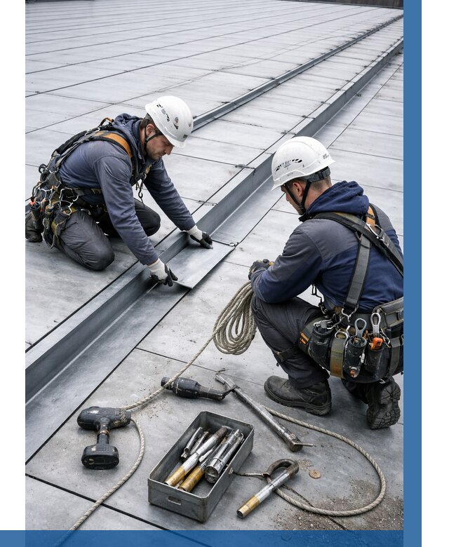 Ремонт фальцевой кровли в Коломне от 710 р. | ВЫСОТНИК-Клм