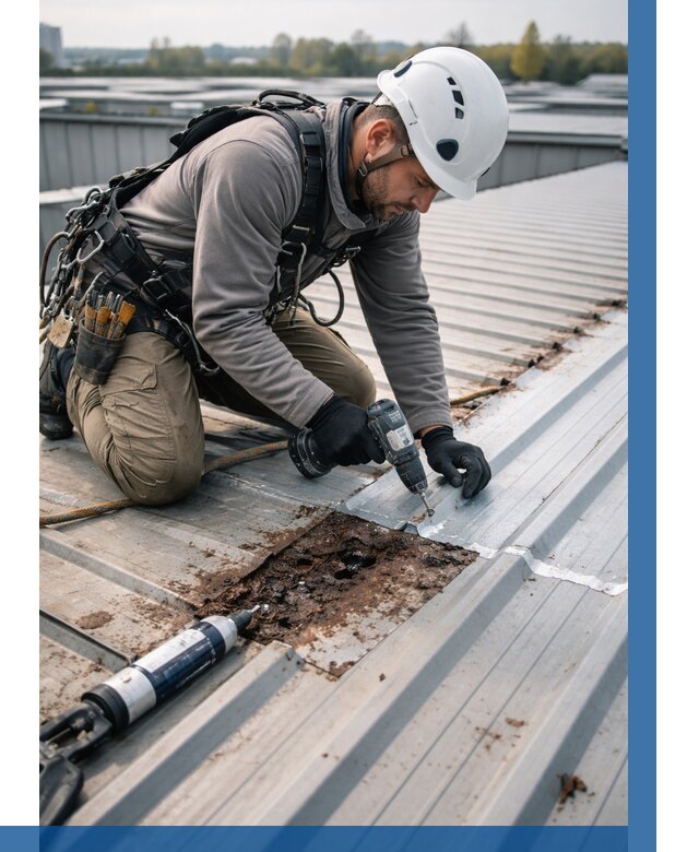 Ремонт профнастила на кровле в Коломне от 710 р. | ВЫСОТНИК-Клм