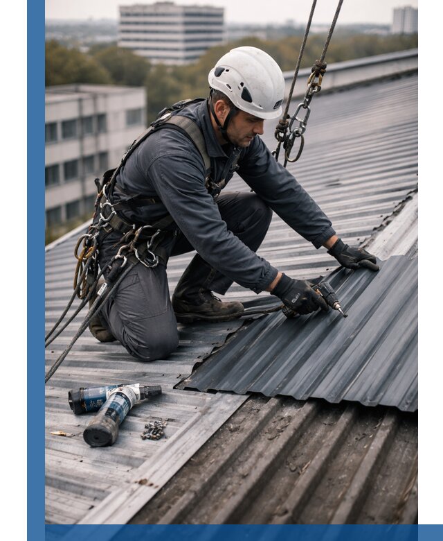 Ремонт профнастила на кровле в Коломне, работы под ключ