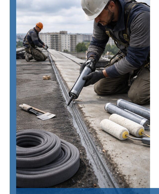 Герметизация швов кровли в Коломне с гарантией герметичности