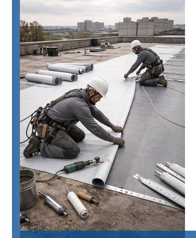 Монтаж мембранной кровли в Коломне для промышленных зданий