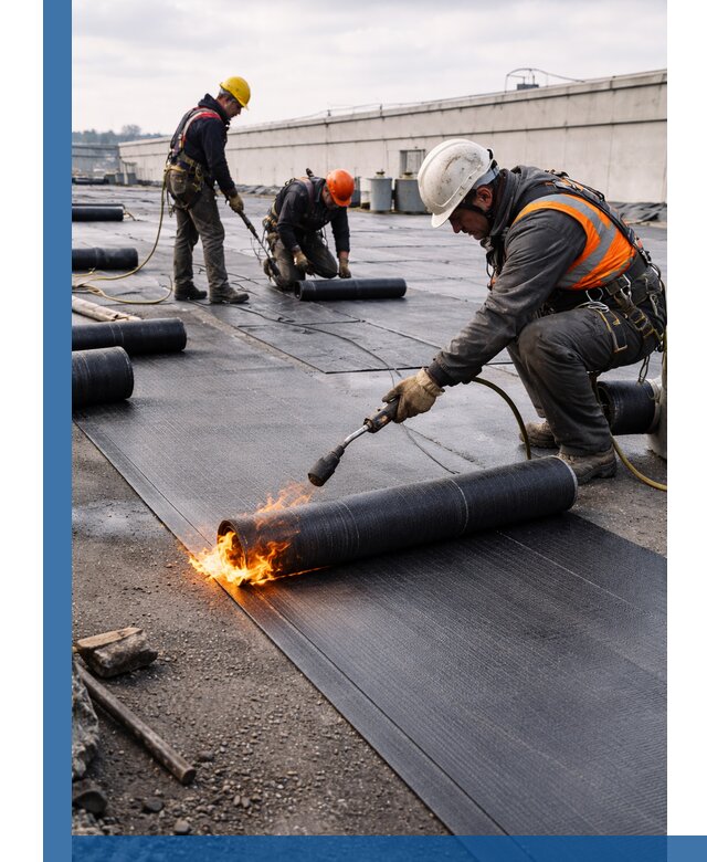Монтаж наплавляемой кровли в Коломне профессионально