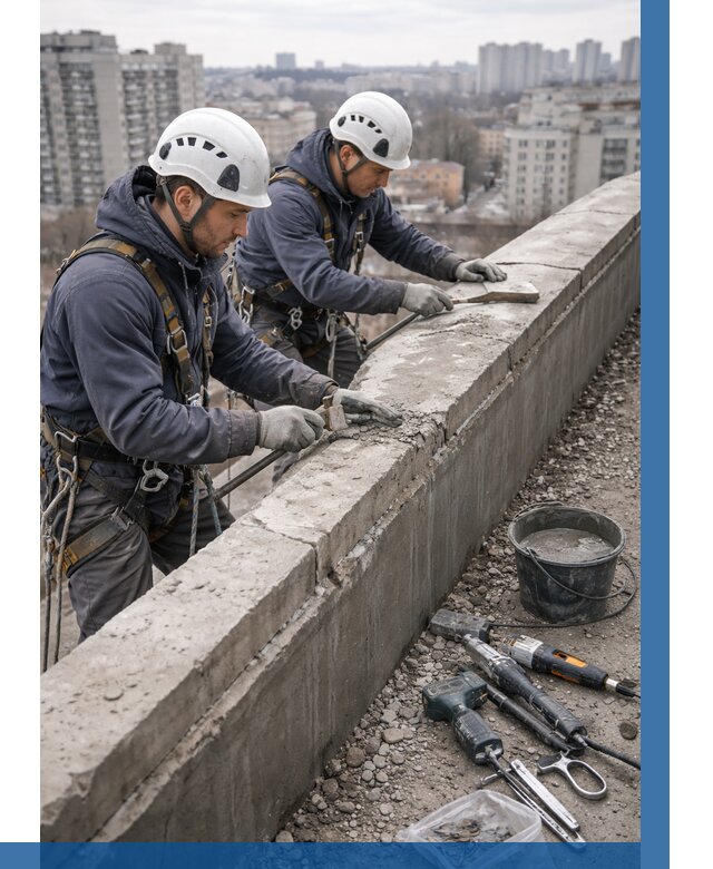 Ремонт парапета на кровле в Коломне от 1521 р. | ВЫСОТНИК-Клм