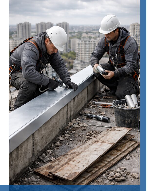 Замена парапетных крышек под ключ в Коломне от 1217 р. | ВЫСОТНИК-Клм