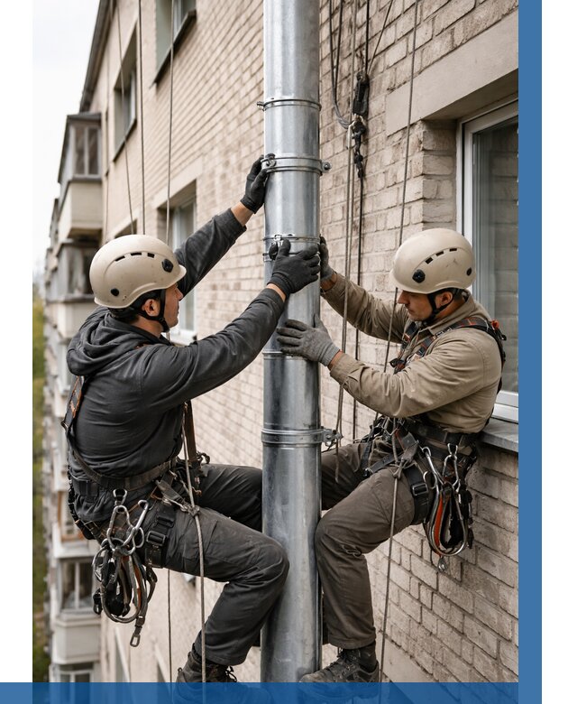 Замена водосточных труб в Коломне от 6590 р. | ВЫСОТНИК-Клм