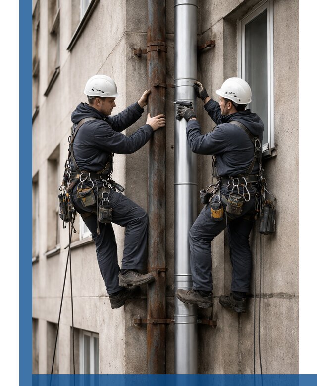 Замена водосточных труб в Коломне: монтаж и демонтаж под ключ