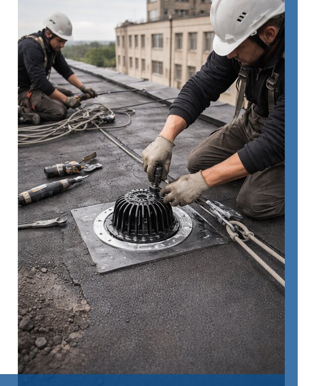 Установка водосточных воронок в Коломне цена от 3549 р. | ВЫСОТНИК-Клм