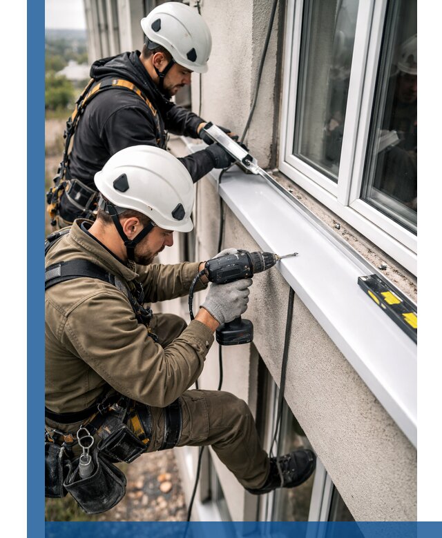 Профессиональный монтаж оконных отливов и отведения воды в Коломне