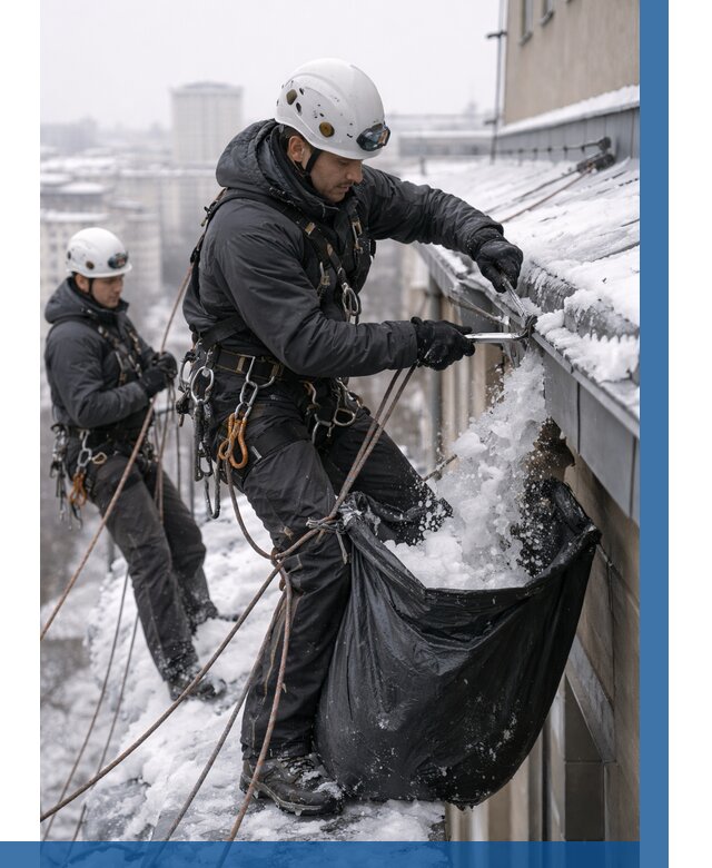 Аварийная очистка крыши в Коломне под ключ от 304 р. | ВЫСОТНИК-Клм