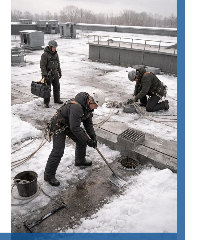 Абонентское обслуживание кровли зимой в Коломне от 8111 р. | ВЫСОТНИК-Клм