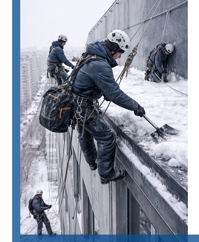 Абонентское обслуживание кровли зимой в Коломне регулярный уход