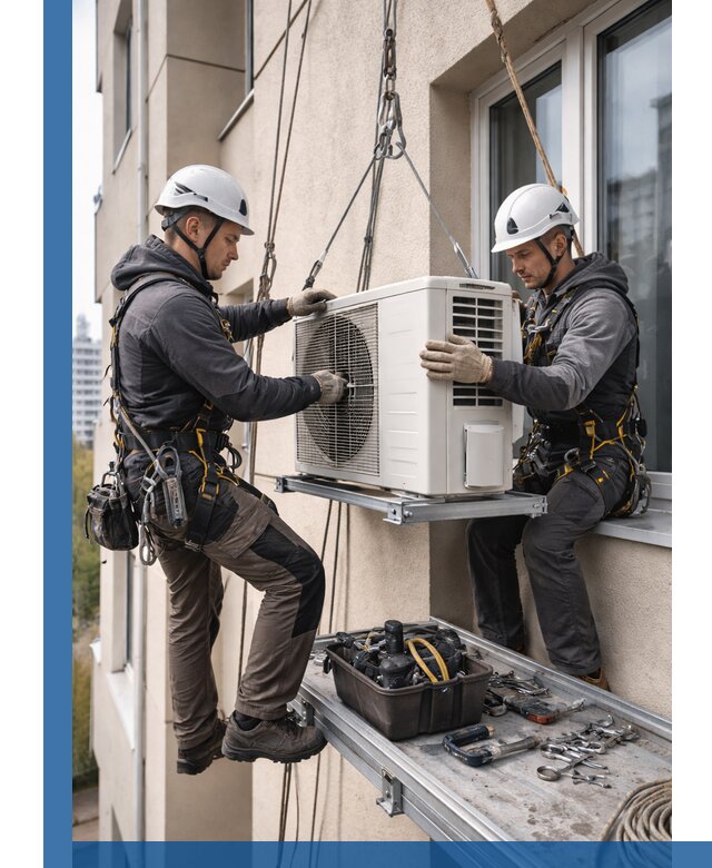 Перенос внешнего блока кондиционера в Коломне с монтажом и крепежом