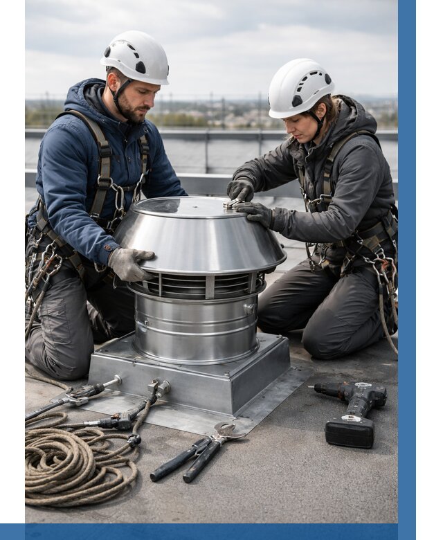 Установка дефлекторов на кровле в Коломне от 4563 р. | ВЫСОТНИК-Клм