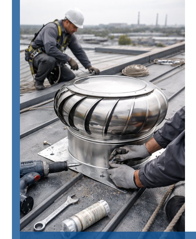 Установка дефлекторов на кровле в Коломне профессионально