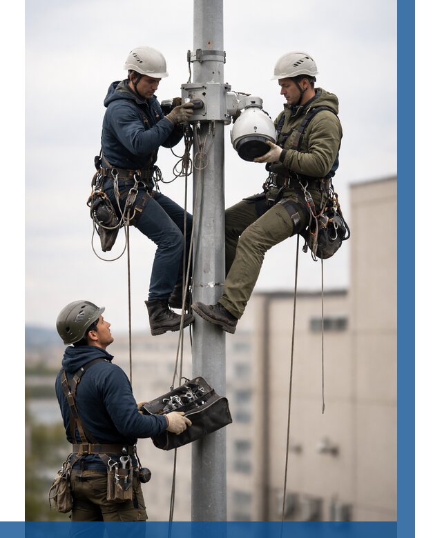 Установка видеокамер на мачте в Коломне от 8618 р. | ВЫСОТНИК-Клм