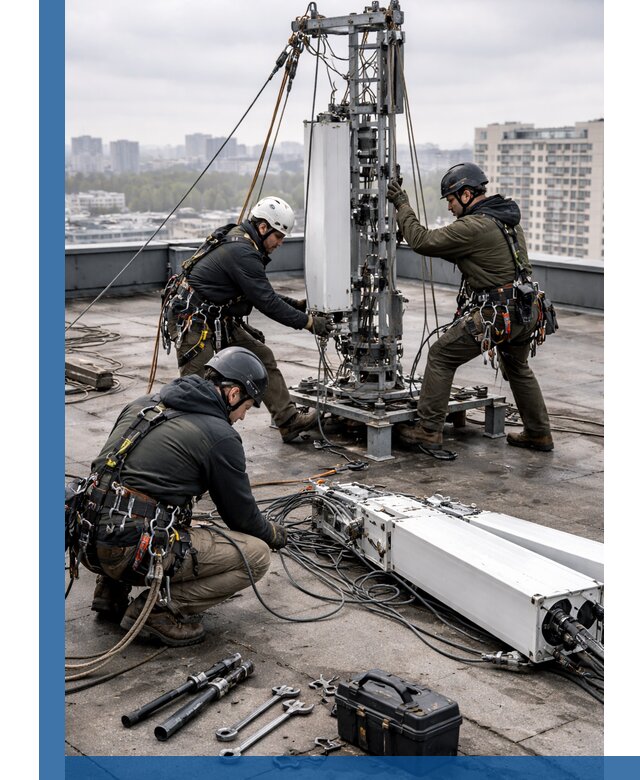 Демонтаж антенн на крыше зданий в Коломне с гарантией